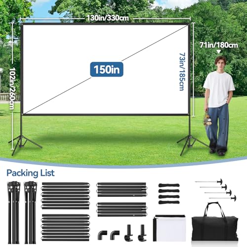 with Carry Bag for Home Theater Backyard Cinema Camping