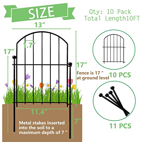Arched Flower Bed Edging Ornamental Wire Border Panel Fencing for Yard Patio Outdoor Deco