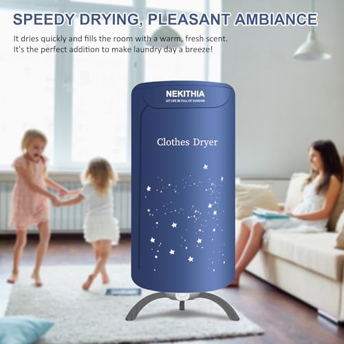 900W Fast Drying & Large Load Capacity for Laundry and Shoes - Compact Mini Dryer Machine for Travel