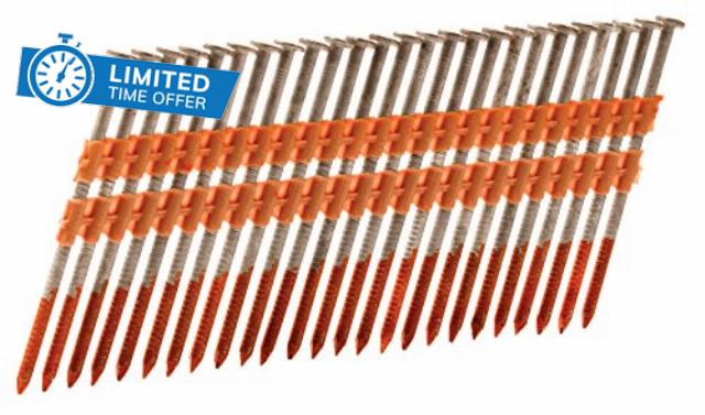Metabo HPT Framing Nails | 3 Inch x 0.120 | 21 Degree | Full Round Head | Ring Shank | Hot Dipped Galvanized | 1