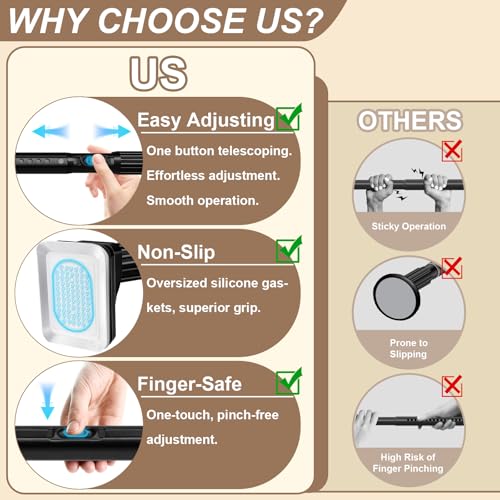One-Click Adjustable Shower Curtain Rods