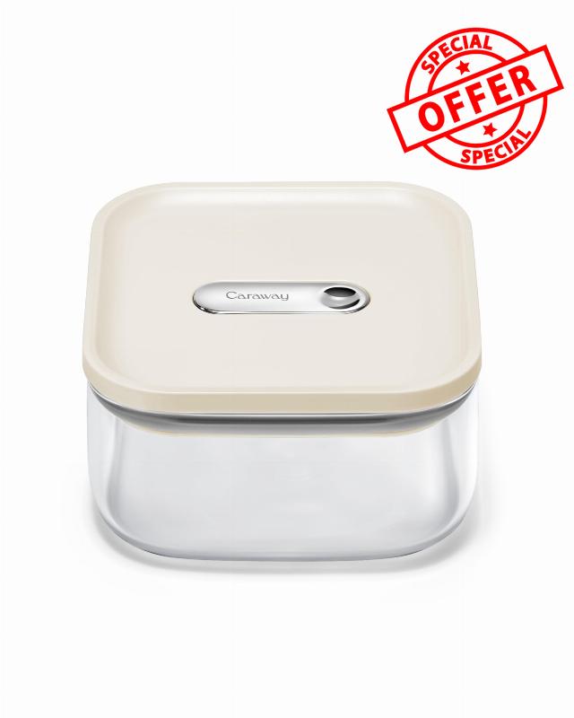 Caraway 1qt Glass Airtight Food Storage Container with Lid – Non-Toxic