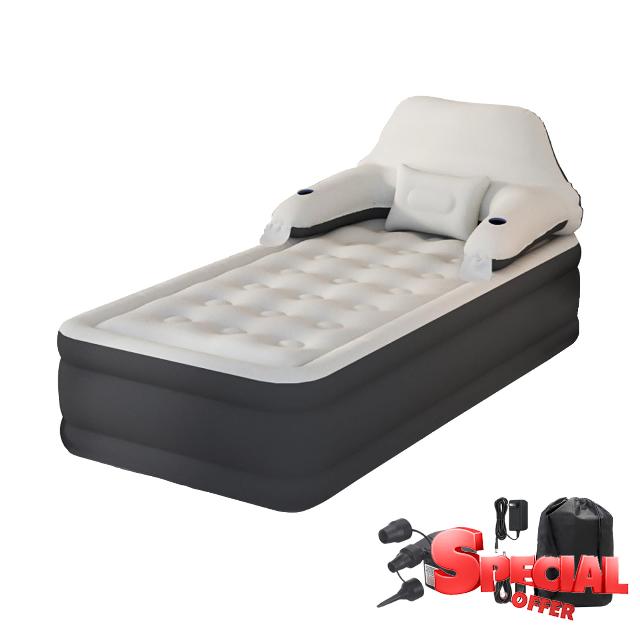 DIMAR GARDEN Twin Size Air Mattress with Headboard and Pump