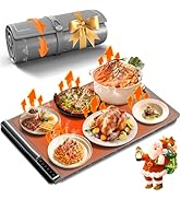 Food Warming Mat | Max Temp 248℉,Electric Warming Tray with Timer and 8-Level Adjustable,Fast Ful...