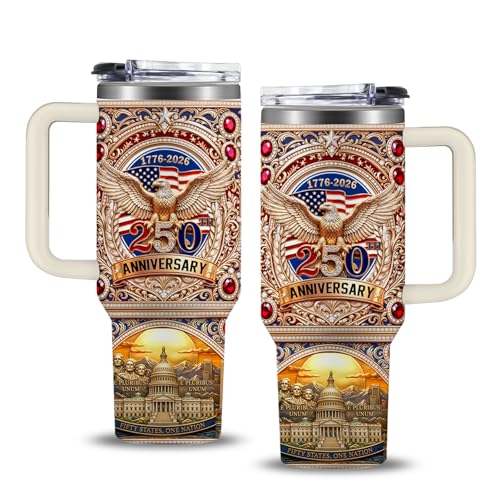 Patriotic 250 Years America Anniversary 1776-2026 Independence Day Gifts Patriotic US Eagle Cup