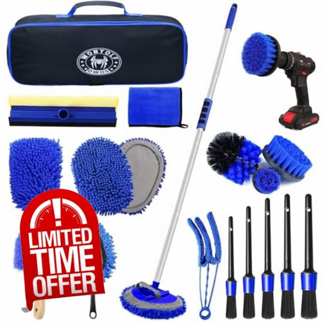Wontolf 62'' Car Wash Brush Kit with Long Handle