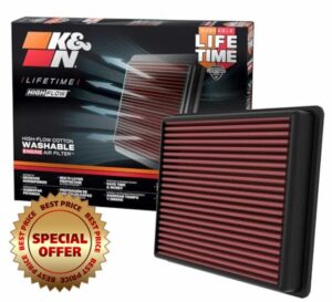 K&N High-Flow Original Lifetime Engine Air Filter: Increase Power: Premium
