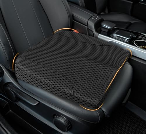 Memory Foam Driver Seat Cushion to Improve Driving View- Coccyx & Lower Back Pain Relief - Seat Cushion for Car