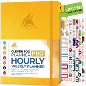 Clever Fox Planner PRO Schedule – Undated Weekly & Monthly Life Planner with Time Slots
