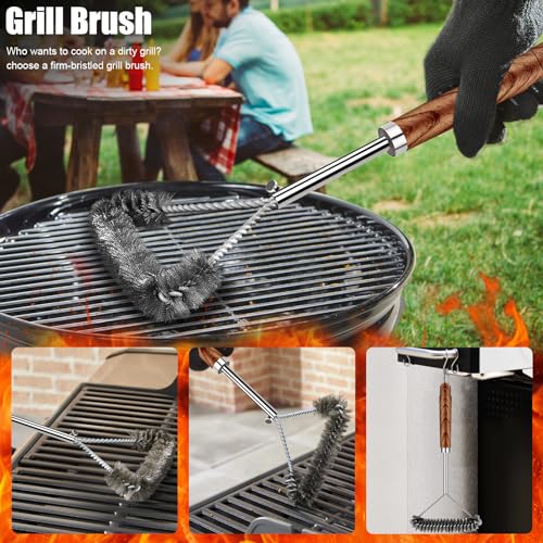 Stainless Steel BBQ Utensils Kit with Mats