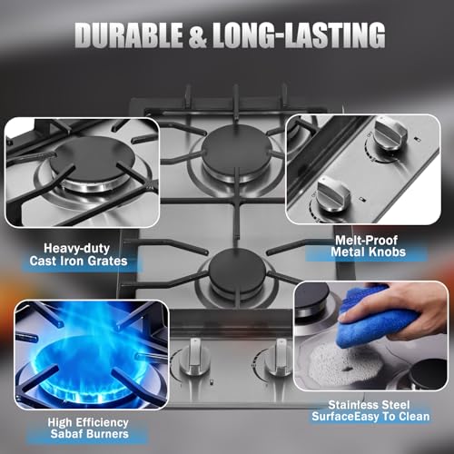Max 12000BTU Propane/Natural Gas Convertible Dual Fuel Hob for Apartments