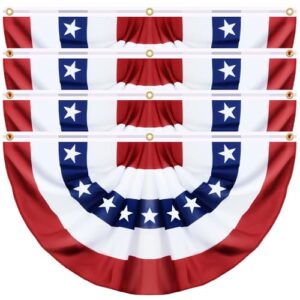 Patriotic USA Pleated Fan Flags Banner for 250th Anniversary