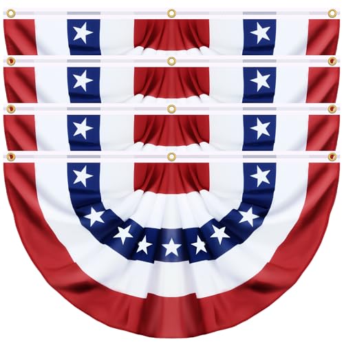 Patriotic USA Pleated Fan Flags Banner for 250th Anniversary