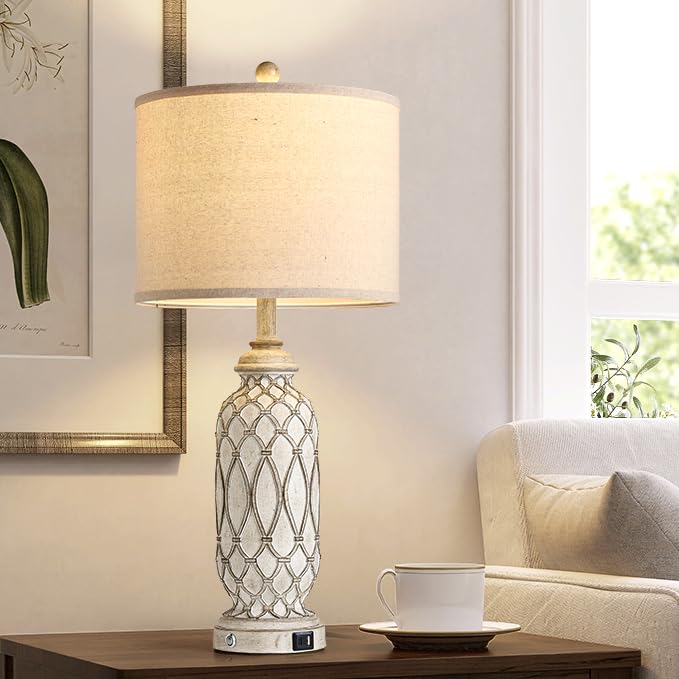 3-Way Dimmable Nightstand Table Lamp for Living