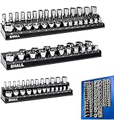SHALL Magnetic Socket Organizer Set, 6-Piece SAE & Metric Socket Holder Set Includes 1/4", 3/8", ...