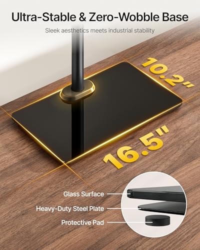 Free-Standing Dual Monitor Mount Holds 22 lbs per Arm