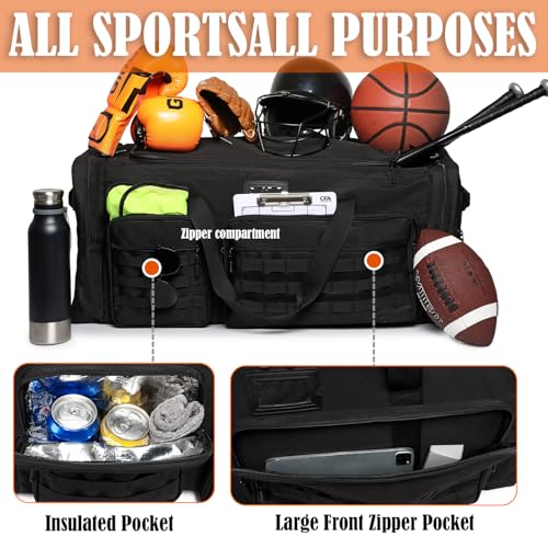 XL Sports Gym Equipment Bag for Hockey Football Baseball Basketball & More