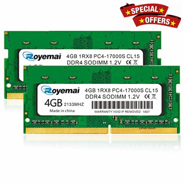 8GB PC4-17000 DDR4 2133 2X4GB RAM PC4 17000S 2133MHZ Sodimm 1Rx8 260-pin 1.2v 8G Memory Upgrade for Laptop