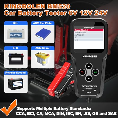100-2000 CCA Automotive Load Tester Accurate Digital Auto Battery Analyzer Cranking and Charging System Tester for Cars Trucks SUV Motorcycle