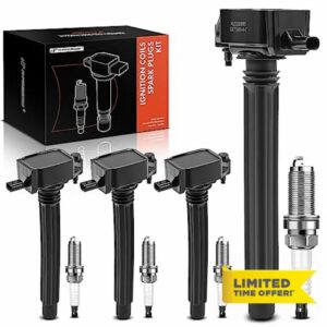A-Premium Set of 4 Ignition Coil Pack and Iridium Spark Plugs Compatible with Jeep Cherokee 2014-2020