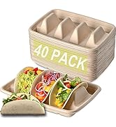24PCS Colorful Disposable Taco Holders for Party, Plastic Bulk Taco Stand, Large Taco Tray Plates...