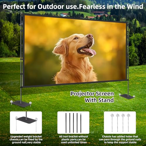 Portable Projector Screen Indoor Outdoor for Backyard