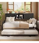 Homieasy Record Player Stand with Power Outlet & Smart LED, 3-Tier Vinyl Record Storage Cabinet f...