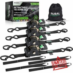 Retractable Ratchet Straps (4-Pack) - 1 Inch x 10 Feet (1