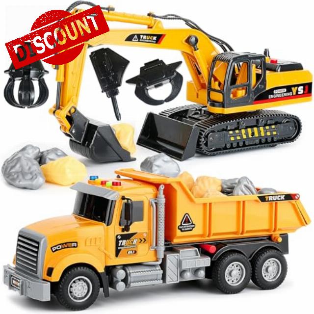 VGY 2 Pack Large Construction Engineering Truck Toys