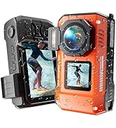 Maxmango D50 8K Underwater Camera, 70MP 33FT Waterproof Digital Camera with Dual Screens, Point a...