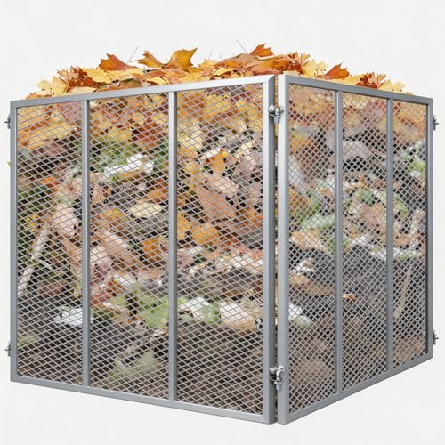 Easy to Assemble Square Garden Compost Bin for Yard Waste