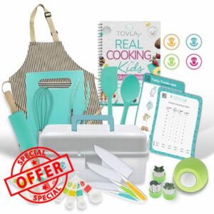 Tovla JR Kids Real Cooking and Baking Ultimate Gift Set | Montessori Kid-Safe Knives