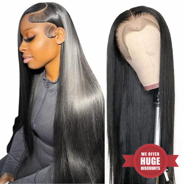 obasew 13x6 Straight Lace Front Wigs Human Hair 200 Density HD Transparent Lace Frontal Human Hair Wigs for Women Glueless Wigs Human Hair Pre Plucked 20 Inch