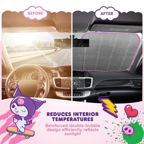 Official Sanrio Accordion Style Sunshade for Car Window