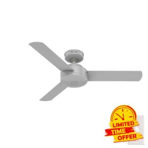 Hunter 44 inch Indoor Ceiling Fan No Light - Modern Ceiling Fan without Light