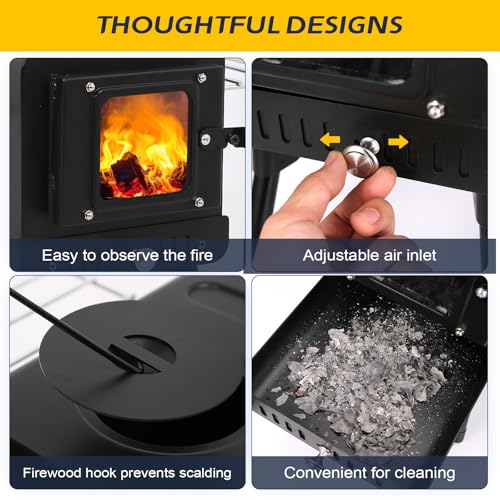 Kungka Portable Hot Tent Stove for Heating & Cooking