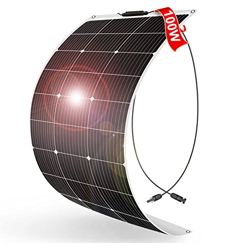 Semi-Flexible ETFE Lightweight with MC4 for RV Marine Boat Camper Van Trailer Off-Grid Powe