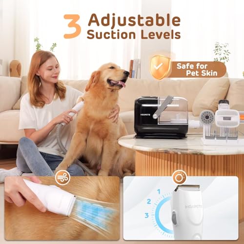 Low Noise Electric Clipper and Brush for Pet Shedding at Home