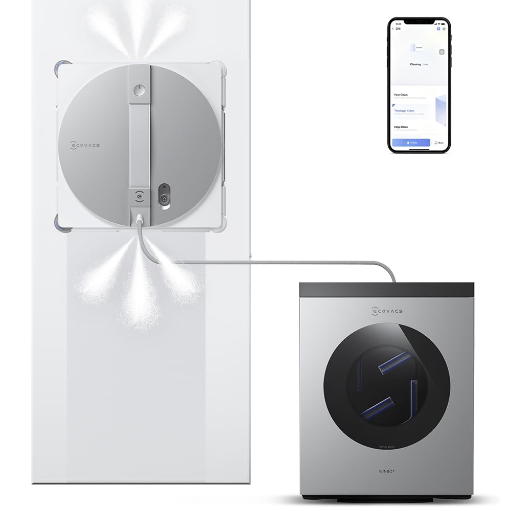 ECOVACS WINBOT W3 Omni Robot Window Cleaner with Auto-Clean & Multi-Functional Station
