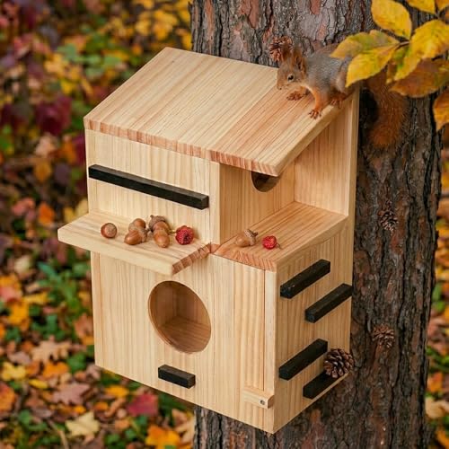 Squirrel Nesting Box with Acrylic Observation Window