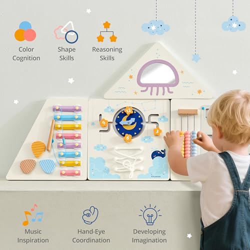 Wooden Montessori Sensory Toys for Toddler Playroom