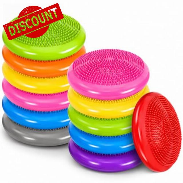 Amylove 12 Pcs Wobble Cushion Wiggle Seat Inflated for Sensory Kid 13 Inch Balance Disc Kids Flexible Seating Exercise Sensory Pad Chair Cushion for Classroom Office School(Assorted Colors)