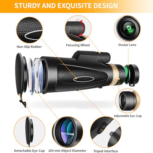 Monoculars for Stargazing Camping HikingTravel-Black