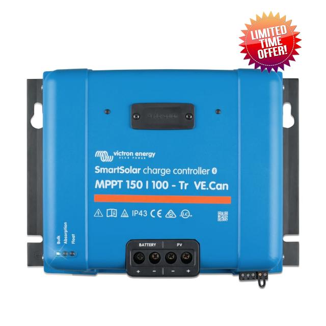 Victron Energy SmartSolar MPPT Tr VE. Can Solar Charge Controller (Bluetooth) - Charge Controllers for Solar Panels - 150V