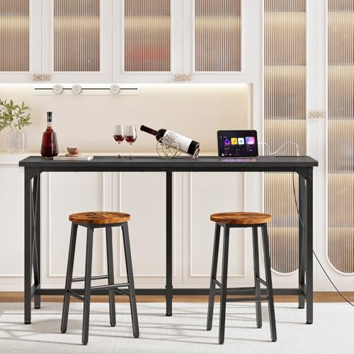 Kitchen Dining Table with Power Outlet and Footrest