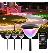 Linkind Smart Solar Lights Outdoor Waterproof SL6C, Dual-Ring Solar & USB Charging Solar Spotligh...