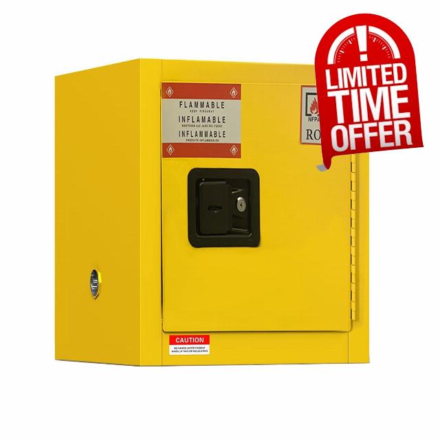 koxuyim Hazardous Steel Flammable Liquid Storage Cabinet 18.1" x 18.1" x18.3"