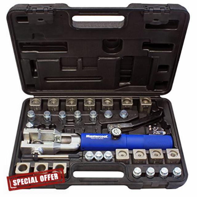 Mastercool 72475-PRC Universal Hydraulic Flaring Tool Set – Patented Design – 45° Double & Single Flares