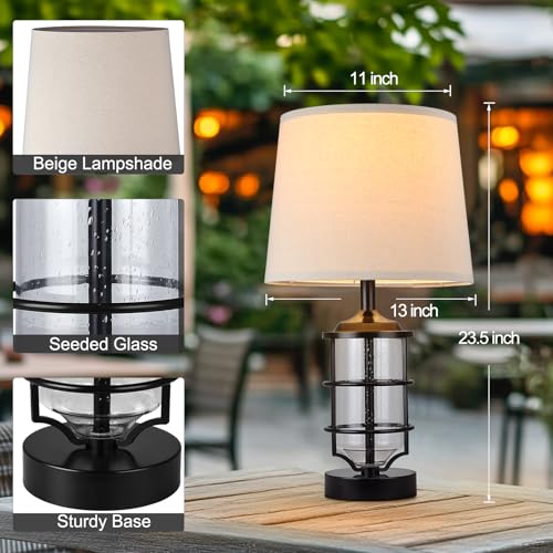 Farmhouse Lamps for Patio Table Decor with Cord