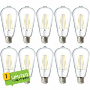 10 Pack Edison Bulbs LED ST64